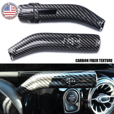 Mercedes A CLA GLA GLB Carbon Fiber Steering Wheel Shift Wiper Lever Cover Trim - Image 1 of 4