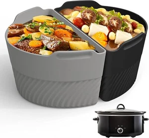 Silicone Slow Cooker Liners Compatible with Crock Pot 6-8Qt,Slow Cooker Divider - Picture 1 of 3