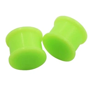 PAIR-SOLID LARGE LIP Silicone Ear Skins-Ear Gauges-Soft Ear plugs-Ear Tunnels - Picture 1 of 20