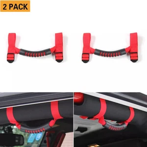 2Pcs Red Rear Side Roll Bar Grab Handles Off Road For Jeep Wrangler YJ TJ JK - Picture 1 of 9