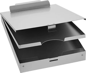 Metal Clipboard Case Paper Storage Box Aluminum Form Holder Self-Locking Student - Picture 1 of 7
