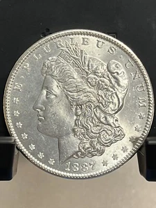 1887-P Morgan Silver Dollar Gem Brilliant Uncirculated Mint State MPL CW Luster - Picture 1 of 2