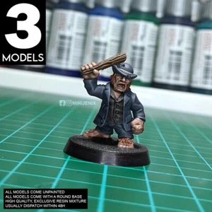 HALFLING HOBBIT SET Fantasy: D&D, Frostgrave, 28mm 32mm, Gnome Villager Thug