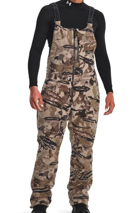 Under Armour UA RUT Windproof Scent Control Microfleece Barren Camo Bib Pants - Image 1 of 1