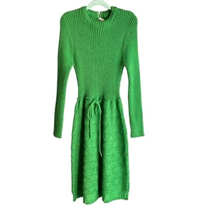 Vintage Young East grünes Strickkleid Größe 11 mit Reißverschluss hinten & verstellbar - Bild 1 von 15