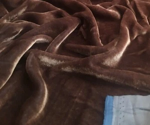 Cocoa Brown Silk Velvet Fabric by the Yard, 1/2 Yard, 1/4 Yard, 45" Wide - Picture 1 of 2
