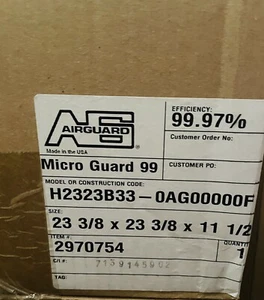 AirGuard MicroGuard 99.97% H2323B33 24x24x12 - Picture 1 of 4
