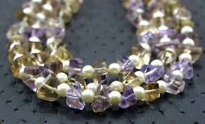Natural Ametrine Gemstone 21 Pieces Faceted Nuggets Size-7-8 MM Gemstone Beads - Picture 1 of 5