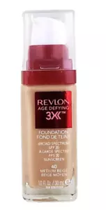 NEW Revlon Age Defying 3X Anti-Aging & Lifting Foundation- 40 Medium Beige - Picture 1 of 1