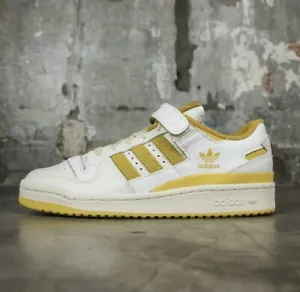 adidas Forum 84 Low Vintage Style 3 Stripes White Yellow - Picture 1 of 4
