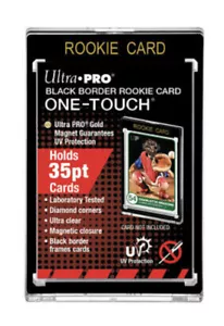 Ultra Pro BLACK Border ROOKIE One Touch Magnetic Trading Card Holder 35pt Size - Picture 1 of 1
