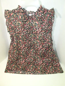 NWT BB Dakota Steve Madden Black & Pink Floral Sleeveless Ditsy Top-Large $69 - Picture 1 of 7