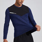 Men's Breathable Long New Autumn and Winter Color Block Long Sleeve T-Shirt