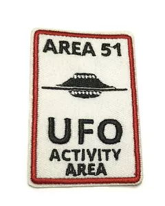 UFO Area 51 Aufnäher bestickt Aufbügeln Applikation X-Akten fliegende Untertasse Raum - Bild 1 von 3