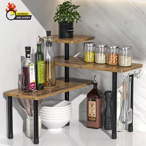 Countertop Organizer Organization, 3 Tier Moveable Corner Shelf for Kitchen , Ba - Picture 1 of 12
