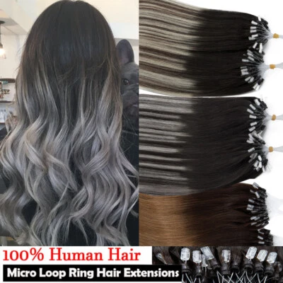 300 Strähnen Remy Echthaar Microring Loop Extensions Human Hair Haarverlängerung - Bild 1 von 4