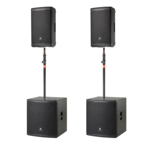 2x JBL EON715 15" Powered Speakers w/ Bluetooth & 2x JBL EON718S 18" Powered Sub - Picture 1 of 12
