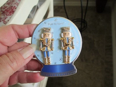 True to Form Nutcracker Drop Glitter Blue Gold Sparkle Earrings Christmas - Image 1 of 4