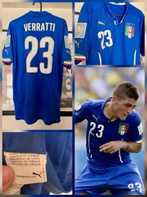 Maglia Calcio ITALIA 2014 2016 Azzurra Mondiale Brasile 2014 #23 VERRATTI tg M - Immagine 1 di 4