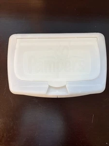 PAMPERS weiß Kunststoff Baby Feuchttücher Reise Etui Box Behälter nachfüllbar *LEER - Bild 1 von 5