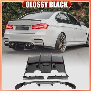 Divisores de labios difusores parachoques trasero negro brillante para BMW F80 M3 F82 F83 M4 2014-19 - Imagen 1 de 18