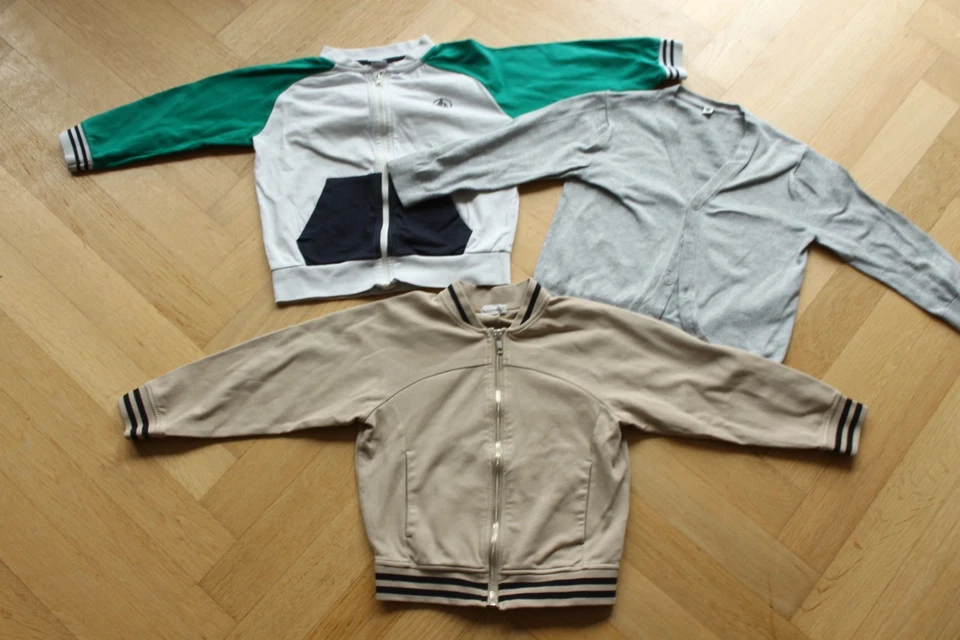 3 Petit Bateau Uni-QLO Brashes Cárdigan T.104/110cm Cremallera Pullover Pack Foto 1 de 4