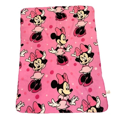 Disney Minnie Mouse Rosa Lunares Polar Manta 48”x 36” Cálida Acogedora Seguridad Foto 1 de 4