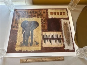 Poster Vintage 2000 Ann Walker Hemingway on Safari - Stampa Litografia Elefante 4291 - Foto 1 di 8