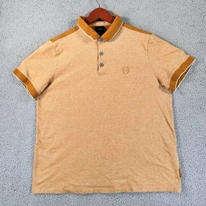 Armani Exchange Polo Shirt Men's XXL Orange Solid Short Sleeve Casual Wear Slim - Picture 1 of 9