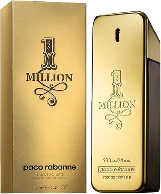 One 1 Million 3.4 oz for men by Paco Rabanne 3.4 fl oz 100 ml New in Box - Image 1 of 3