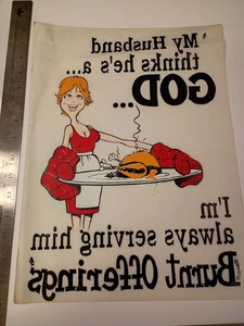 Vintage (Aufbügeln / Wärmeübertragung) Hochzeit Witz über Kochen - NT21 - Bild 1 von 1