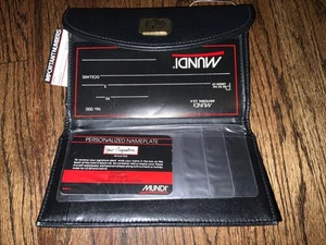 New Mundi Black Leather Wallet Credit Card slots ID Check Organizer Y2K gothic - Picture 1 of 13