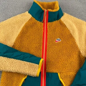 Nike Jacket Mens Small Heritage Sherpa Fleece Mesh Lining Full Zip Pockets - Picture 1 of 11