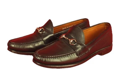 Rancourt Black Leather Silver Horse Bit Loafers Leather Soles 11 E Made in USA - Image 1 of 4