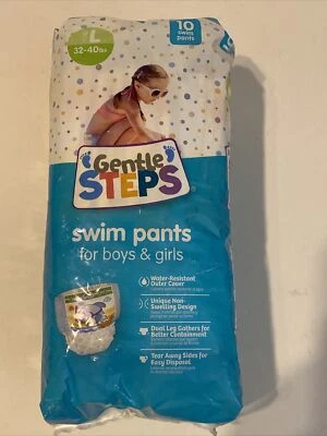 Gentle Steps Swim Pants/Diapers For Boys & Girls Size L (32-40 Pounds) Large - Imagem 1 de 3