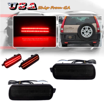 Luces de freno traseras LED reflector de parachoques trasero ahumado para Honda CR-V 2002 2003 2004 Foto 1 de 4