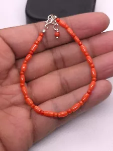Bracciale perle corallo rosso italiano naturale in stile vintage - Foto 1 di 6