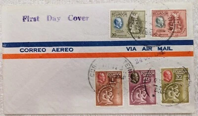 Ecuador #509-513 FDC - HC - 10/24/48 - Set Commemorating Franklin Roosevelt  - Image 1 of 2