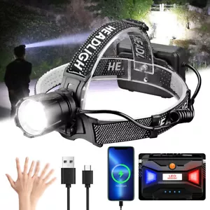 Super Bright Rechargeable Tactical 30W LED Headlamp Head Light 3 Modes Emergency - Picture 1 of 13