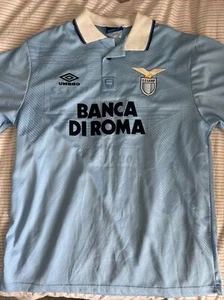 Lazio Italy 1993/1994/1995 Home Umbro Vintage Football Shirt Jersey - Size Large - Picture 1 of 6