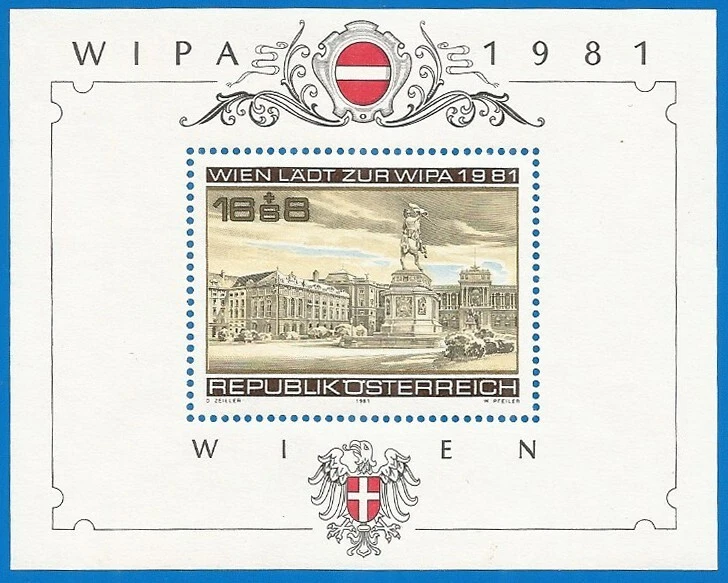 Austria 1981 mint block MNH(**) Architecture - Image 1 of 1