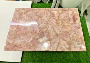 Divano centrale in pietra quarzo rosa tavolo da pranzo arredo fatto a mano consolle bar decorazioni - Foto 1 di 9