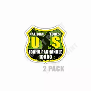 Paquete de 2 pegatinas Idaho Panhandle National Forest Idaho Bigfoot Souvenir impermeable - Imagen 1 de 4
