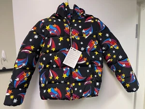 Stella McCartney Kids Puffer Jacket Hooded Winter Size 12 Years Zip Up Black - Picture 1 of 5