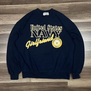 VTG United States Navy Girlfriend Soffe Sweatshirt Blue Long Sleeve Sz XL - Picture 1 of 8
