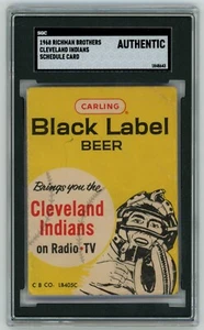1961 Carling Beer Company Cleveland Indians Pocket Schedule Card SGC Authentic - Bild 1 von 2
