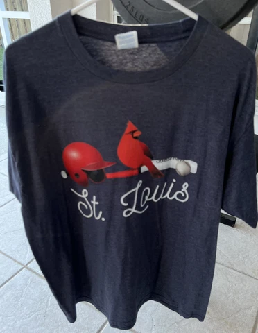 St Louis Cardinals Baseball Port & Company Authentic Ring Spun T-shirt Size XL Cover