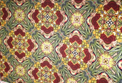 MATIZ EN DORADO, ROJO Y VERDE DE BENARTEX -TELA 100% ALGODÓN Foto 1 de 4