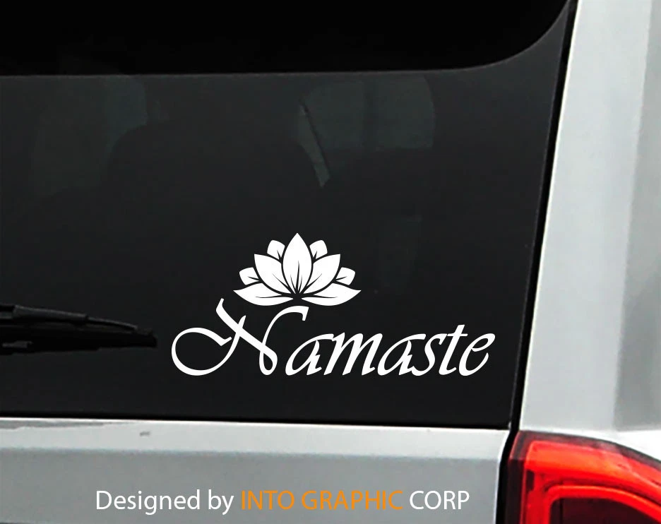 Namaste Lotus India Nepal Tibet  Vinyl Car Decal Sticker 6.5" (w) - Imagem 1 de 1