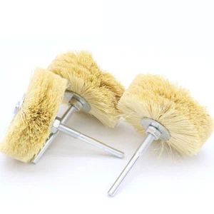 4" 100 mm Wheel Brush Sisal Brushes Grinding Polishing Head + 1/4" 6 mm Shank - Picture 1 of 3